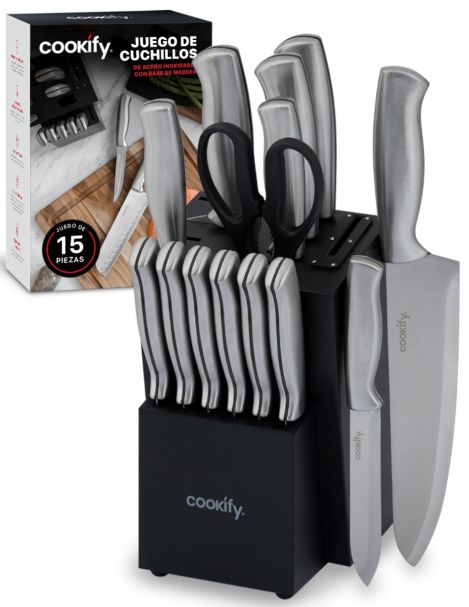 Set de Cuchillos con Base de Madera