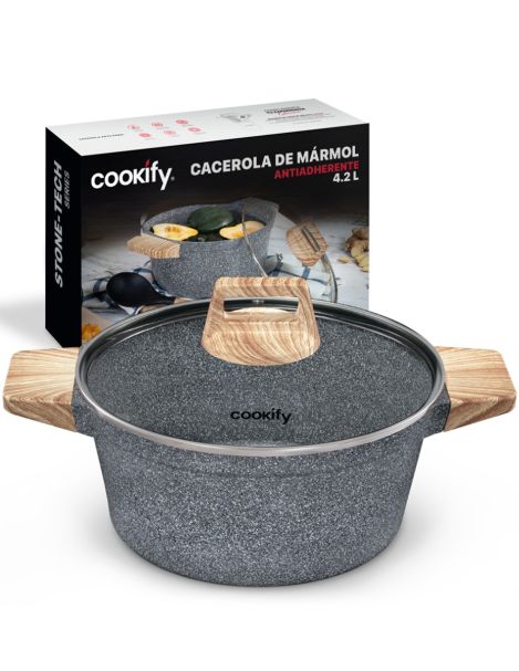 Cacerola con tapa de Mármol 24 cm