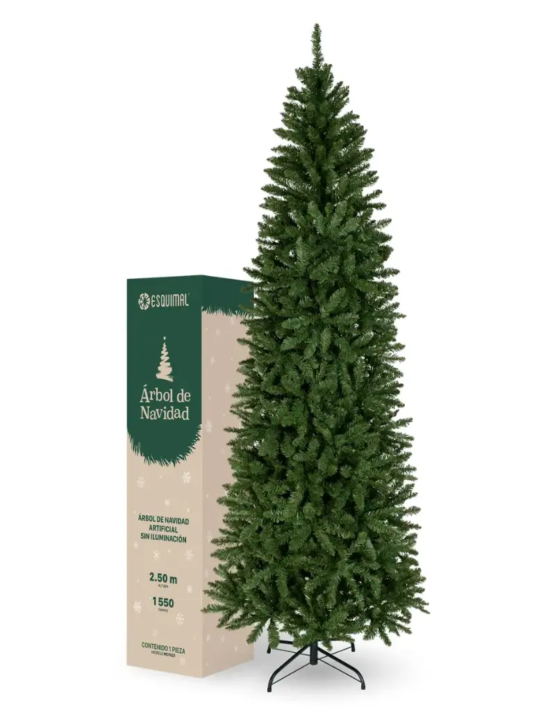 ÁRBOL DE NAVIDAD VERDE OLIVO DELGADO PINO CANADIENSE