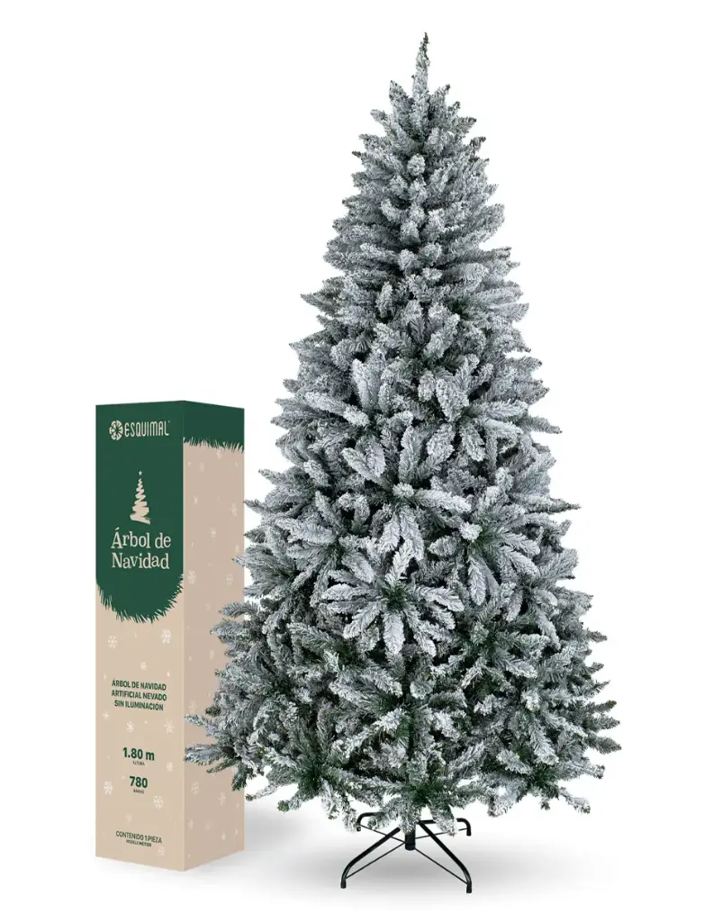 ÁRBOL DE NAVIDAD VERDE NEVADO CLÁSICO FORMA CÓNICA CEDRO DEL HIMALAYA