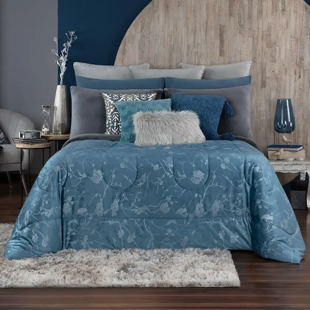 EDREDÓN VELVET METÁLICO SABINA