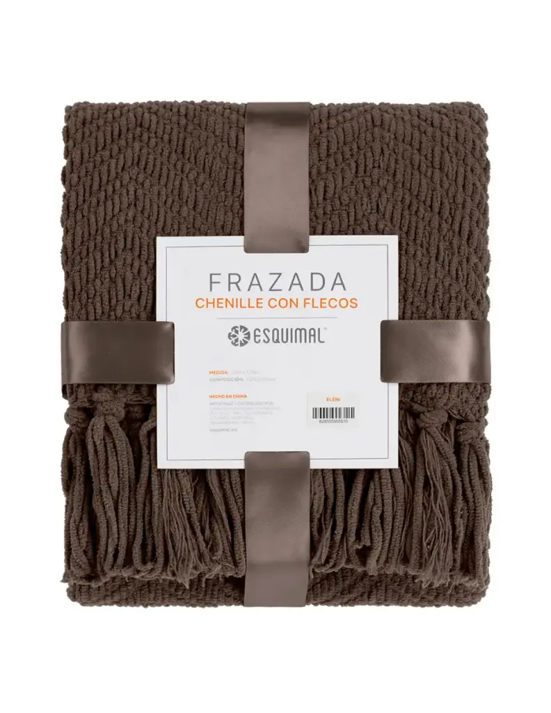FRAZADA LUXUS CHENILLE CON FLECOS