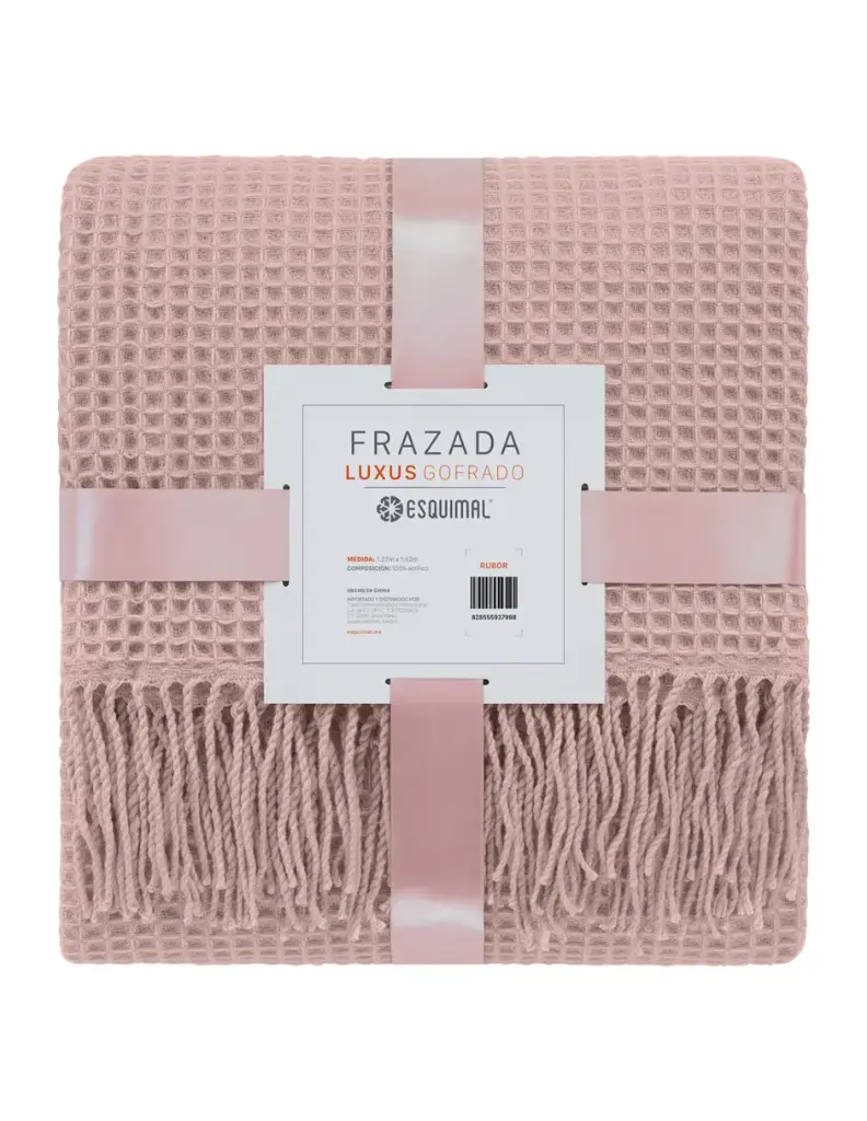 FRAZADA LUXUS GOFRADO CON FLECOS