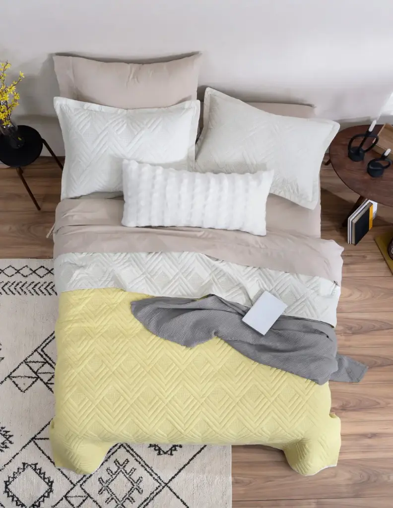 100% POLIESTER PINSONIC EDREDÓN SET (edredón funda de almohada) teñido (esq) DHARA