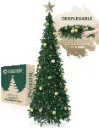 ÁRBOL DE NAVIDAD VERDE CON 35 ESFERAS, LUZ LED Y ESTRELLA 180 X 60