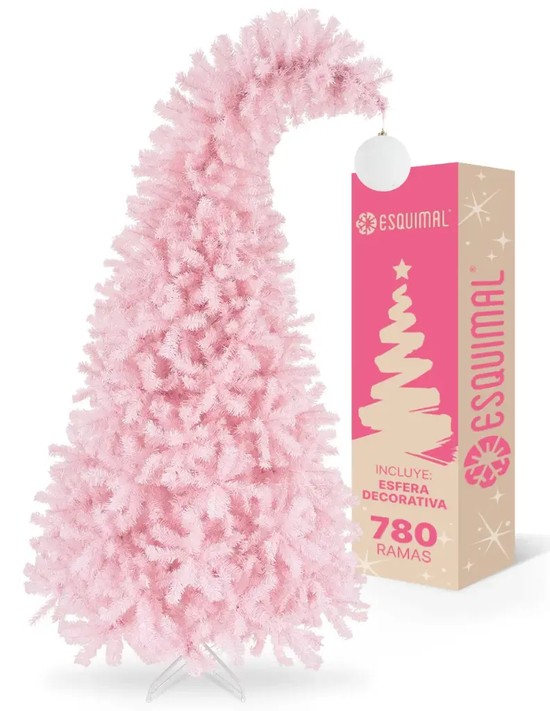 ÁRBOL DE NAVIDAD GORRO DE SANTA CON ESFERA BLANCA EN PUNTA CEDRO DEL HIMALAYA