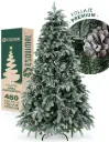 ÁRBOL DE NAVIDAD DE PE + PVC FLOCADO CON PIÑAS SET ESQUIMAL VERDE