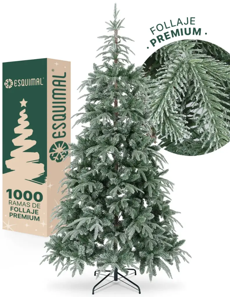 ÁRBOL DE NAVIDAD VERDE NEVADO CLÁSICO PINO ESCANDINAVO