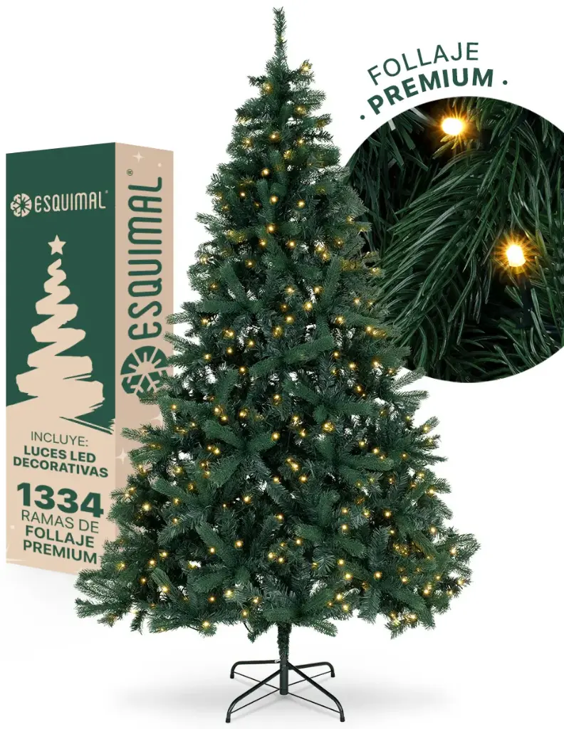 ÁRBOL DE NAVIDAD VERDE CON LUCES LED FRONDOSO CÓNICO CEDRO DEL HIMALAYA