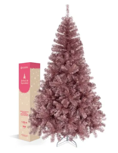[CHCT389] ÁRBOL DE NAVIDAD METÁLICO ROSA FRONDOSO CÓNICO CEDRO DEL HIMALAYA 