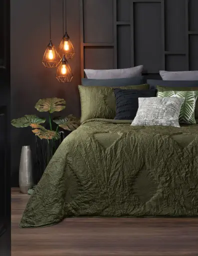 EDREDÓN LUXUS HOJAS BORDADAS 