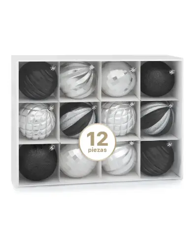 ESFERAS MULTIACABADOS 12 PIEZAS