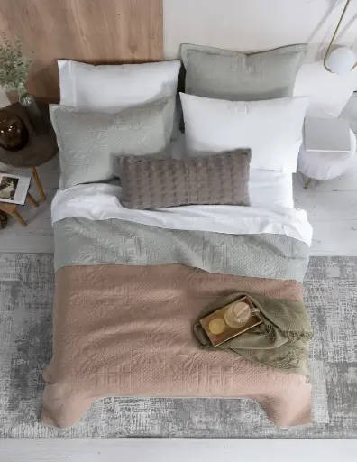 100% POLiESTER PINSONIC EDREDÓN SET (edredón+funda de almohada) teñido (esq) BRUMA