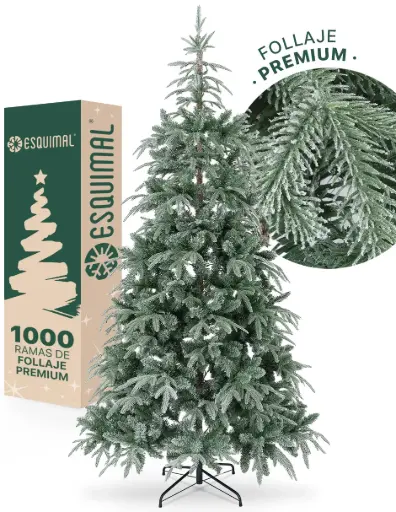 ÁRBOL DE NAVIDAD VERDE NEVADO CLÁSICO PINO ESCANDINAVO