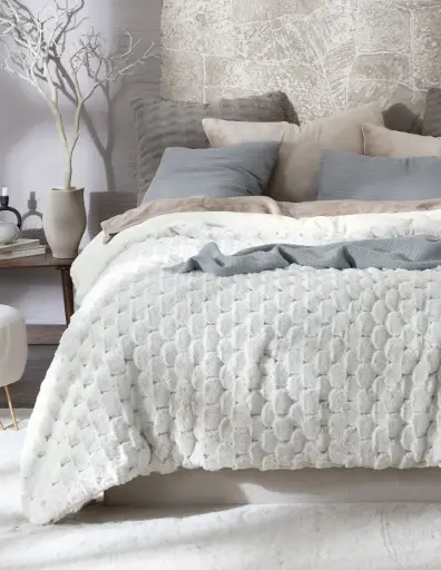 EDREDÓN LUXUS 3D TIPO PIEL Y REVERSO FLANNEL