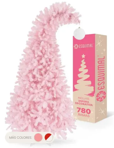 ÁRBOL DE NAVIDAD GORRO DE SANTA CON ESFERA BLANCA EN PUNTA CEDRO DEL HIMALAYA