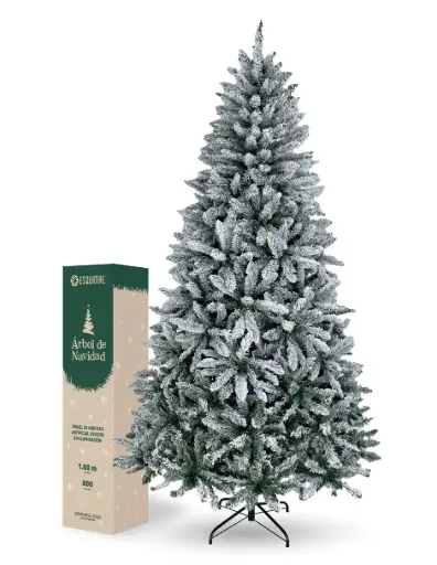 ÁRBOL DE NAVIDAD VERDE NEVADO CLÁSICO FORMA CÓNICA CEDRO DEL HIMALAYA