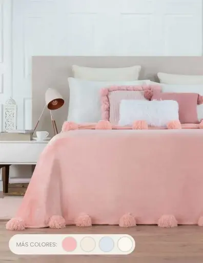 COBERTOR LIGERO CON BORLAS