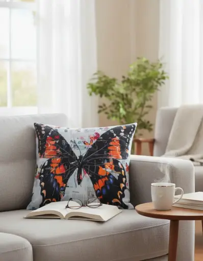 [PM0197174] COJÍN VELVET ESTAMPADO PERIÓDICO