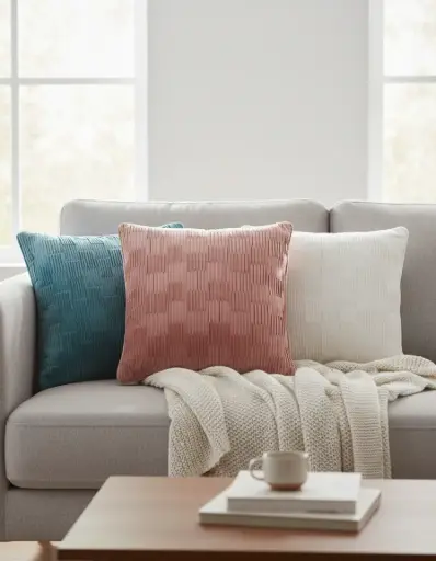 [0709015283] COJÍN VELVET LUXUS PLISADO