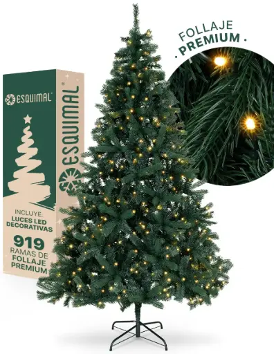 [CHCT089] ÁRBOL DE NAVIDAD VERDE CON LUCES LED FRONDOSO CÓNICO CEDRO DEL HIMALAYA